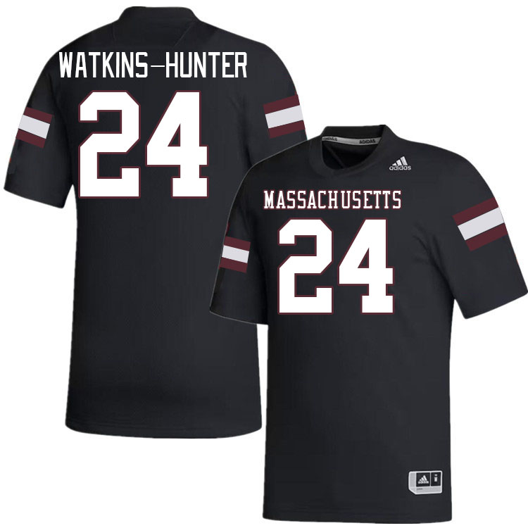 Massachusetts Minutemen #24 Kamren Watkins-Hunter College Football Jerseys Stitched-Black